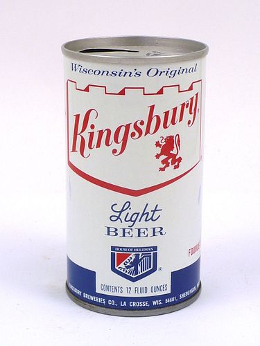 1971 Kingsbury Light Beer 12oz Tab Top Can T85-07, La Crosse, Wisconsin