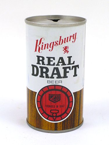 1968 Kingsbury Real Draft Beer 12oz Tab Top Can T85-04, Sheboygan, Wisconsin