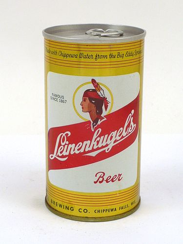 1969 Leinenkugel's Beer 12oz Tab Top Can T87-09, Chippewa Falls, Wisconsin