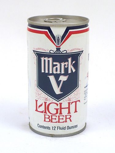 1979 Mark V Light Beer 12oz Tab Top Can T91-32, Pittsburgh, Pennsylvania