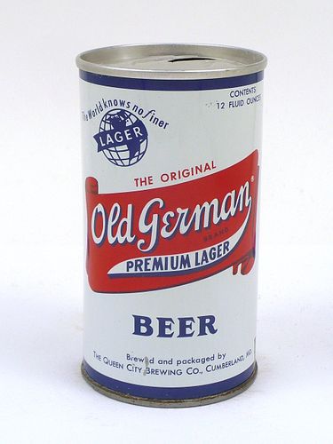 1967 Old German Beer 12oz Tab Top Can T100-37, Cumberland, Maryland