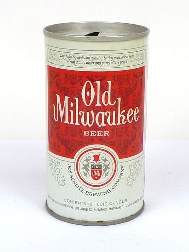 1973 Old Milwaukee Beer 12oz Tab Top Can T102-08, Winston-Salem, North Carolina