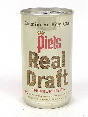 1969 Piels Real Draft Beer 12oz Tab Top Can T109-05V, Willimansett, Massachusetts