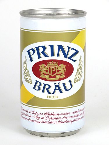 1975 Prinz Brau Beer 12oz Tab Top Can T110-37, Anchorage, Alaska