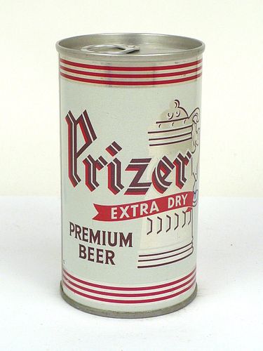 1970 Prizer Extra Dry Premium Beer 12oz Tab Top Can T111-11, Reading, Pennsylvania