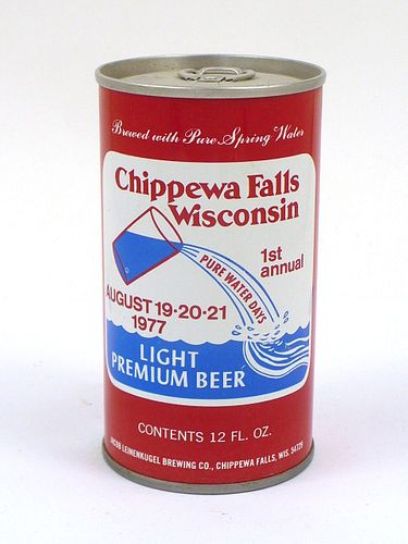 1977 Pure Water Days #1 Beer 12oz Tab Top Can T55-07, Chippewa Falls, Wisconsin