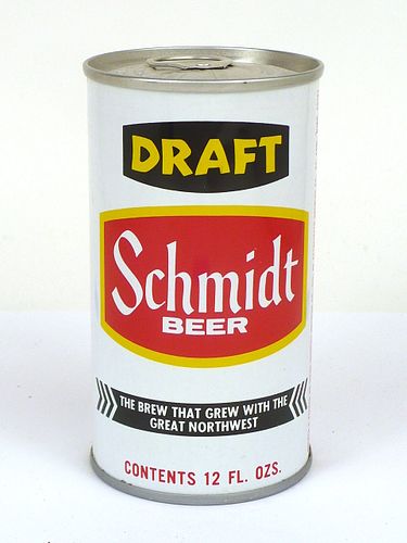1967 Schmidt Draft Beer 12oz Tab Top Can T122-03, Saint Paul, Minnesota