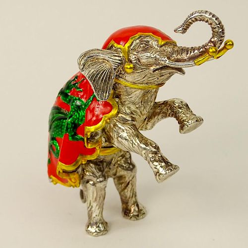 Tiffany & Co. Sterling and Enamel Circus Figure "Standing Elephant"