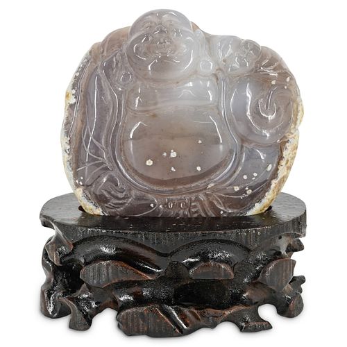 Chinese Carved Agate Buddha Sculpture