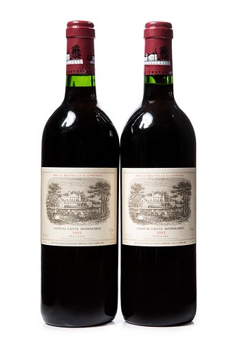 Two bottles of Château Lafite Rothschild, vintage 1993. 
Category: red wine. Pauillac, Bordeaux.