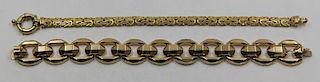 JEWELRY. Group of Two 14kt Gold Bracelets.
