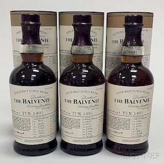 Balvenie Tun 1401 Batch 3 (1 bt) Official Bottling, 50.3% ABV; Bottled 2011 Batch 6 (1 bt) Official Bottling, 49.8% ABV; Bottled 201...