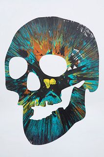 DAMIEN HIRST (Bristol, UK, 1965). "Skull", 2009. Acrylic on paper (Spin Painting).