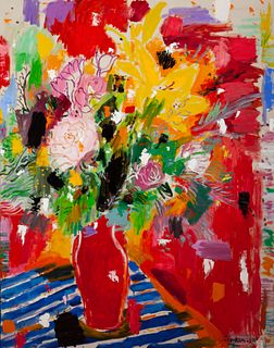 WILLY RAMOS (Colombia, 1954). "Flowers", 2003. Oil on canvas.