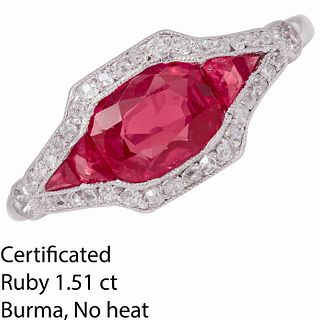 IMPORTANT RUBY AND DIAMOND DRESS RING