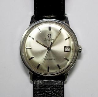 By Omega - a gentleman's steel cased automatic 'Seamaster' wristwatch, circa 1960's, with brushed si