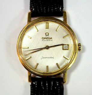 By Omega - a gentleman's 18ct gold cased automatic 'Seamaster' wristwatch, circa 1960's, with brushe