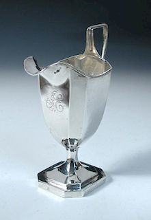 A George III provincial silver creamer, by John Robertson I & David Darling, Newcastle, circa 1795,