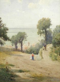 Sir Alfred East, RA (British, 1844-1913) View in Algeciras, Spain signed and dated lower right "Alfr