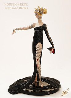 Pearls and Rubies, House of ERTE Hand Painted Figurine