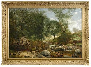 John Williams (British, exh. 1831-1876) In Finglen Campsie; and Campsie Glen, Highlands oil on canva