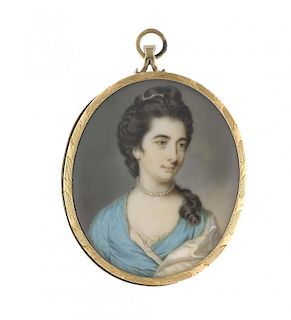 John Smart (British, 1741-1811) Portrait miniature of a Lady, traditionally believed to be Lady Dorc