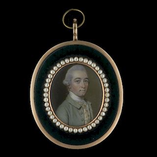 John Smart (British, 1741-1811) Portrait miniature of a gentleman, in a gold frame, the miniature wi