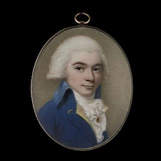 Attributed to William Naish (British, 1767-1800) Portrait miniature of a gentleman, traditionally th