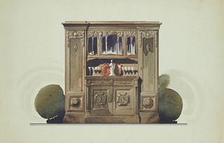  Sammlung von 33 prachtvollen Art Déco Entwürfen eines Bremer Architekten. Um 1919. Verschiedene Techniken: Aquarelle, Graphit und Tinte auf Karton. B