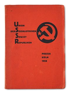  Union der Sozialistischen Sowjetrepubliken. Katalog des Sowjet-Pavillons auf der Internationalen Presse-Ausstellung Köln. Köln, Pressa, 1928. 111 S. 