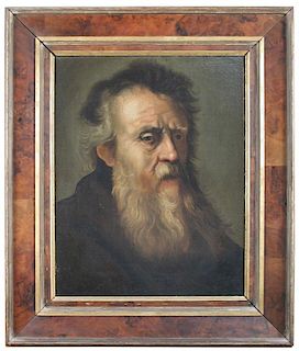 Dutch School (18th-19th Century) Portrait of a bearded man oil on canvas 46 x 36cm (18 x 14in) <br.