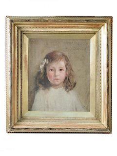 Alfred George Webster (British, 1852–1916) Portrait of a small girl - Miss Joan Teresa Dominica Cecc