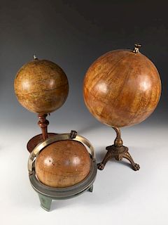 A Danish terrestrial 9 inch 'Jord' globe by Rom, on a cast metal tripod base, together with a smalle