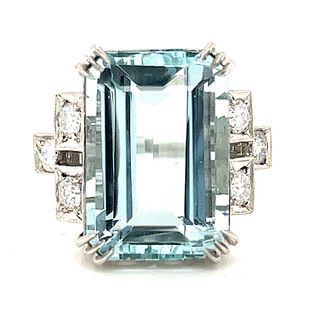 Platinum Diamond Aqua Ring