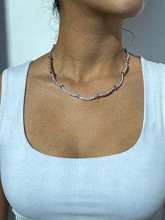 18k Diamond Aqua Necklace