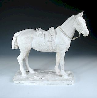 Maude G MclIroy (nee Marshall) (British, exh.1915-1923) War Horse signed plaster <br.Provenance: A g