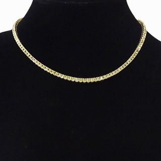 Fancy Yellow 29.04ct Radiant Diamond Necklace