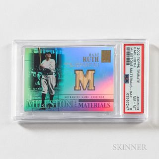 2002 Topps Tribute Babe Ruth Milestone Materials Authentic Game Used Bat Patch Card