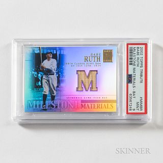 2002 Topps Tribute Babe Ruth Milestone Materials Authentic Game Used Bat Patch Card