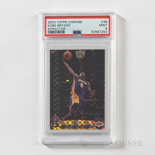 2003 Topps Chrome Kobe Bryant Xfractor Card, #36, #121 of 200