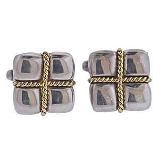 Tiffany &amp; Co Silver 18k Gold Cufflinks