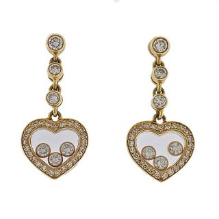Chopard Happy Diamonds 18K Gold Diamond Heart Earrings