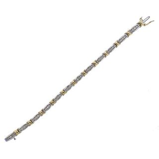 Gold Diamond X Line Bracelet 