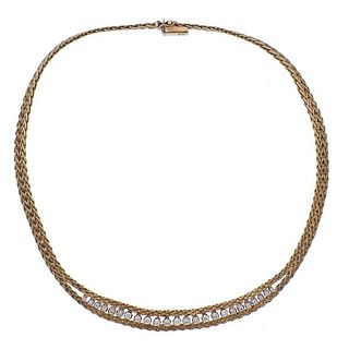 Italian 14k Gold Diamond Necklace