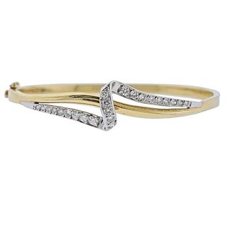14k Gold Diamond Bangle Bracelet