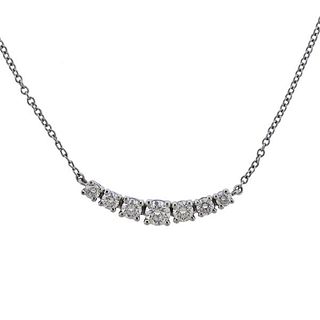 Tiffany &amp; Co East West Diamond Platinum Necklace