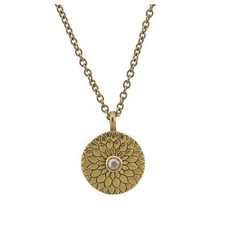 ME &amp; Ro 18k Gold Diamond Lotus Pendant Necklace