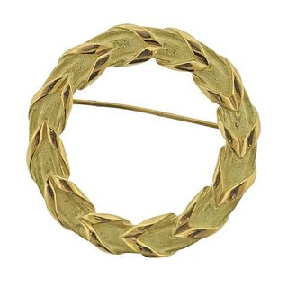 Tiffany &amp; Co 1983 18k Gold Wreath Circle Brooch