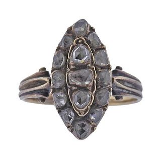 Antique Victorian 18k Gold Rose Cut Diamond Ring