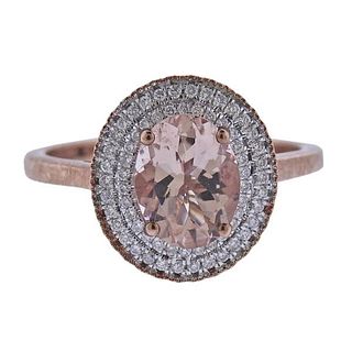 Kallati Gold Diamond Morganite Ring